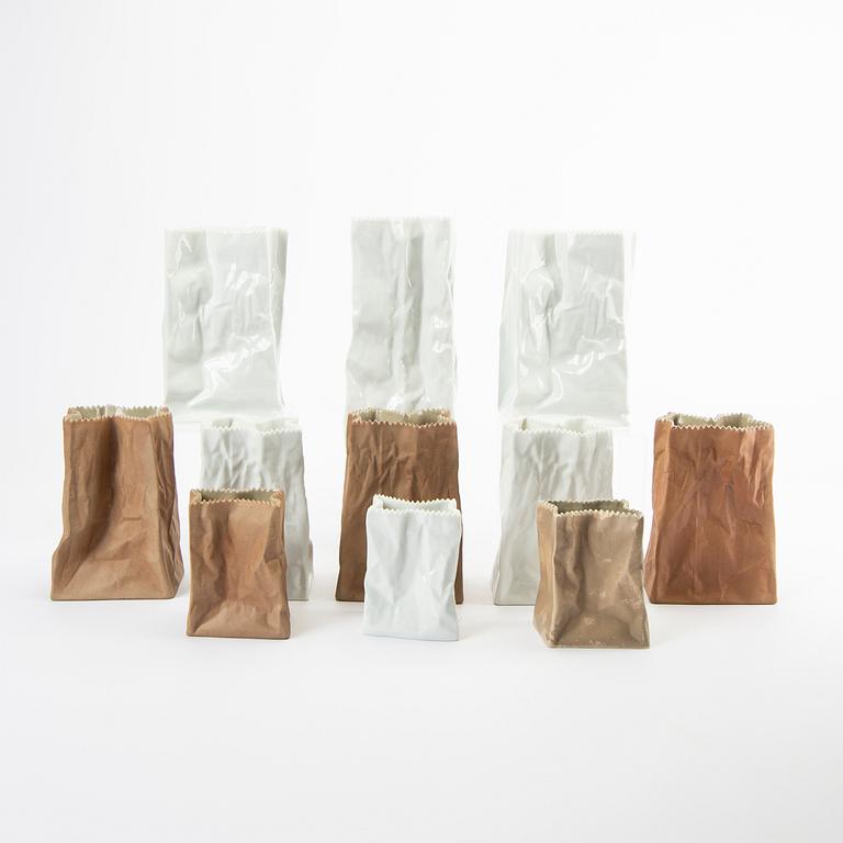 11 porcelain vases, designed by Tapio Wirkkala for Rosenthal Studio Linie.