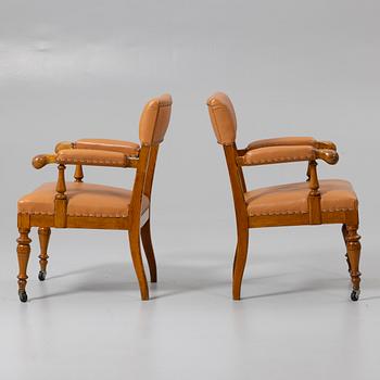 A pair of armchairs, early 20th century.