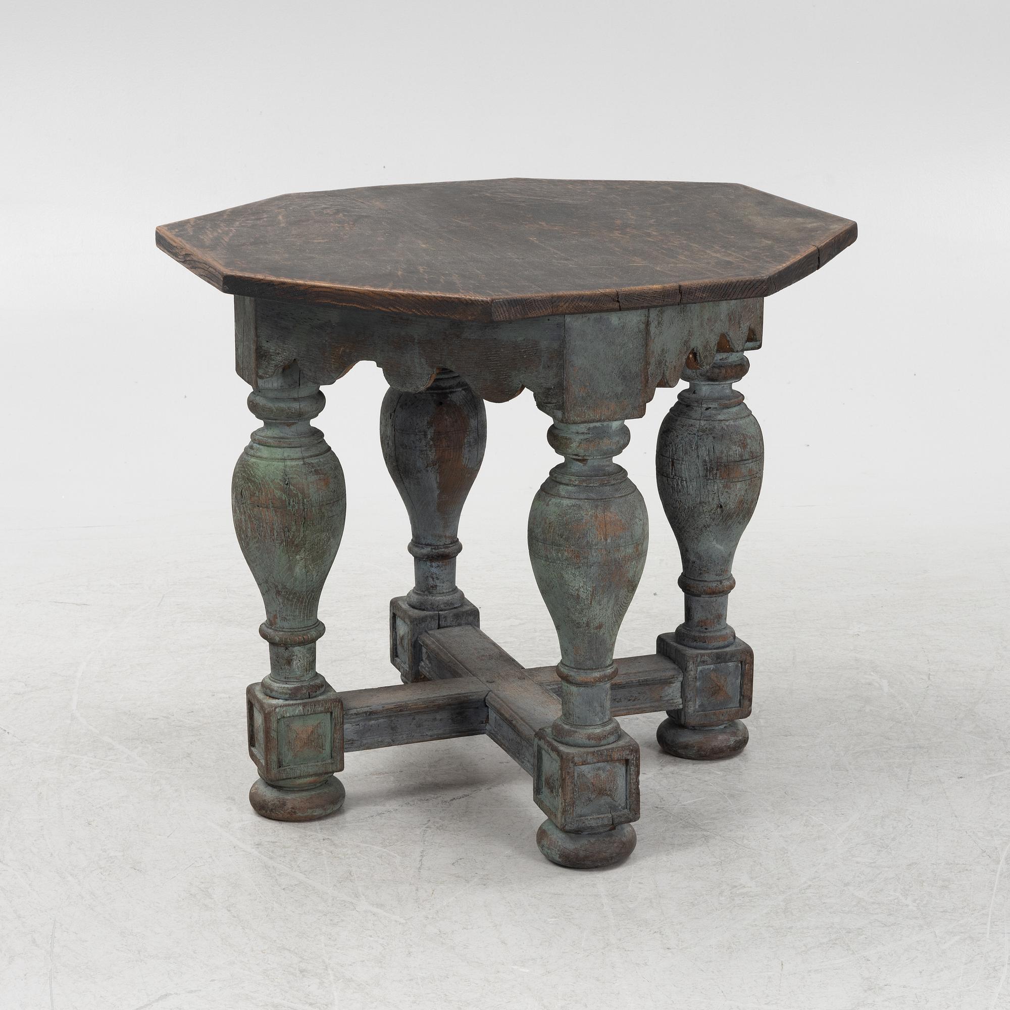 A painted Baroque table, 18th Century.