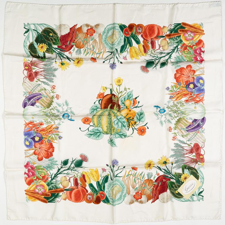 Gucci, scarf, "Ortaggi Vegetable Garden", vintage.