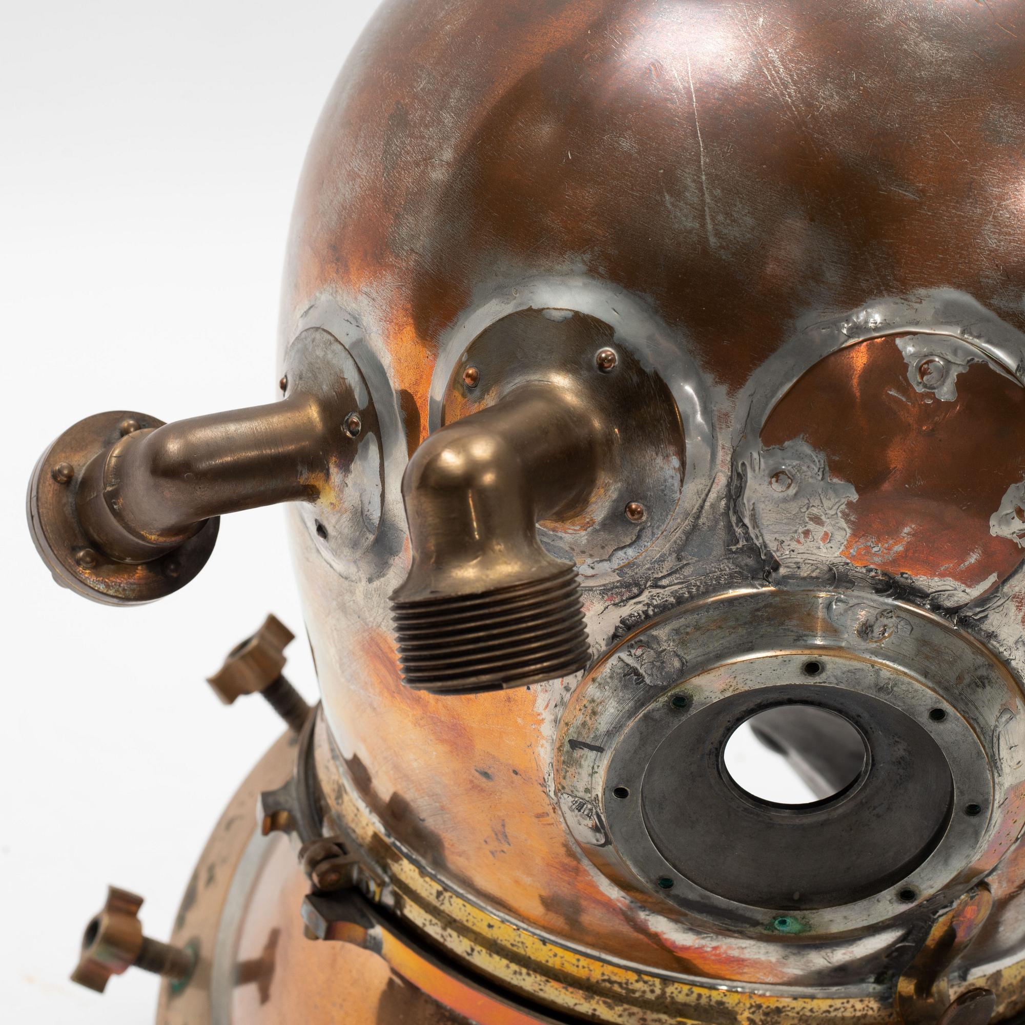 A 12-bolt diving helmet, Siebe Gorman, London, No 15013.