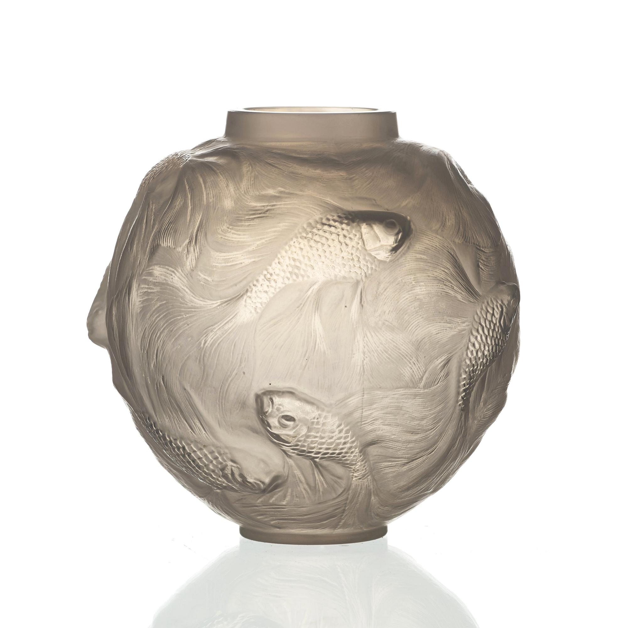 René Lalique, an opalescent 'Formose' cast glass vase, France 1920's-30's.