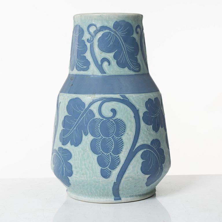 Josef Ekberg, a 'Sgraffito' earthenware vase, Gustavsberg 1922.