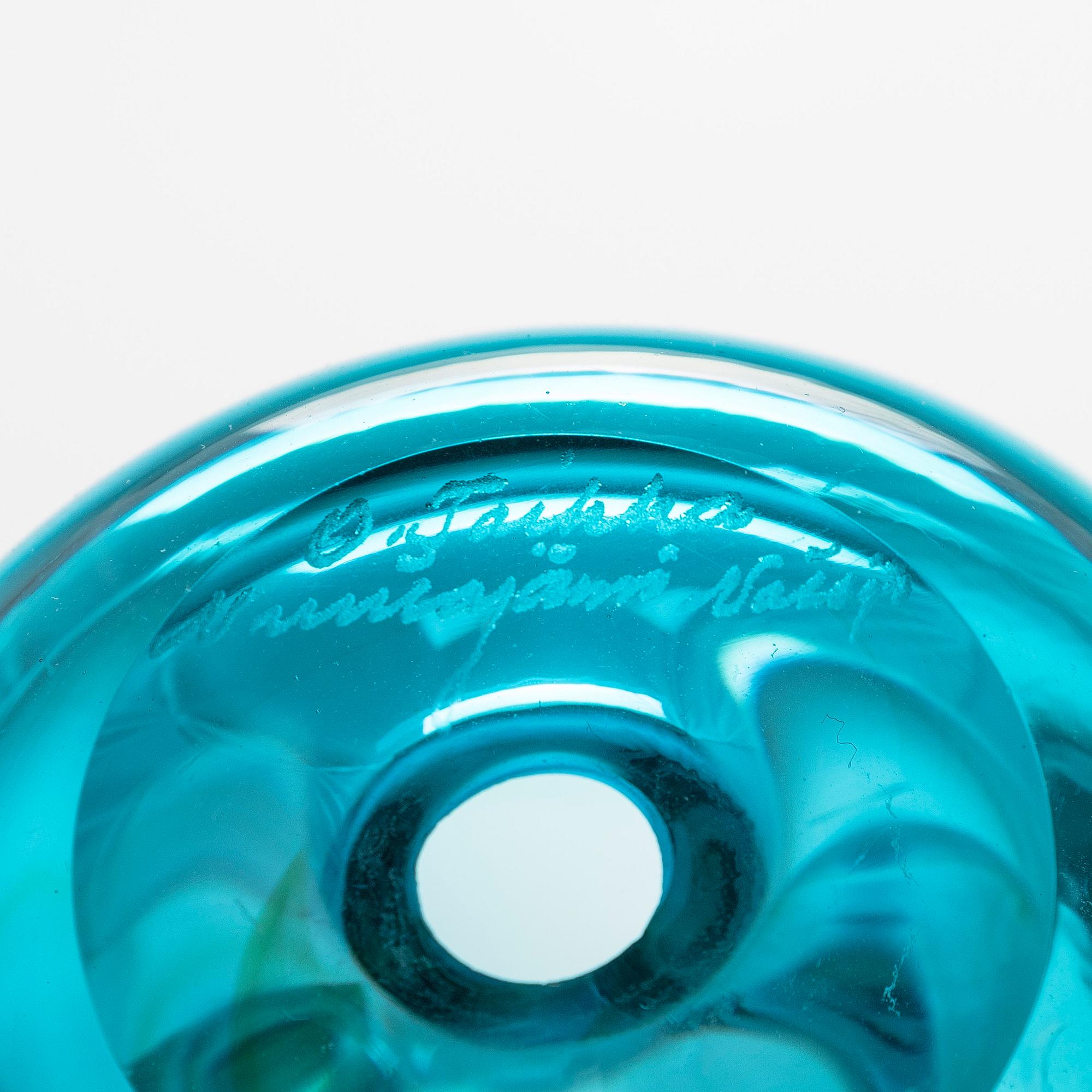 Oiva Toikka, Glass bird, "Flycatcher" signed Oiva Toikka Nuutajärvi Notsjö.