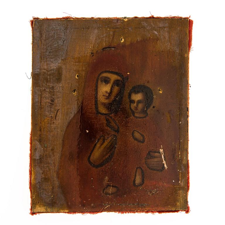 KIOTA, ikon, olja på pannå, RISA, mässing, Ryssland sekelskiftet 1800/1900.