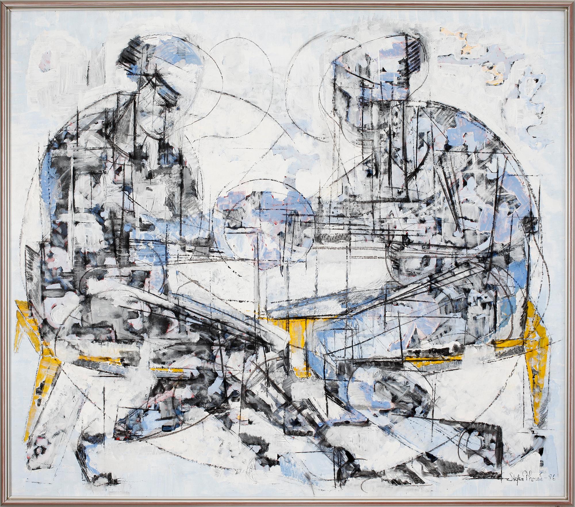 STEFAN THORÉN, blandteknik på pannå. Sign och dat -86.