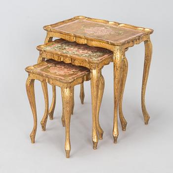 An Italian, mid-20th-century nesting table.
