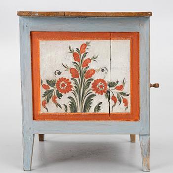 A Swedish folk art polychrome-painted table from Järvsö, Hälsingland, dated 1834.