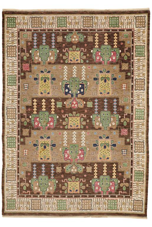 Märta Måås-Fjetterström, A CARPET, "Örtagården", knotted pile, ca 330,5 x 233,5 cm, signed AB MMF.