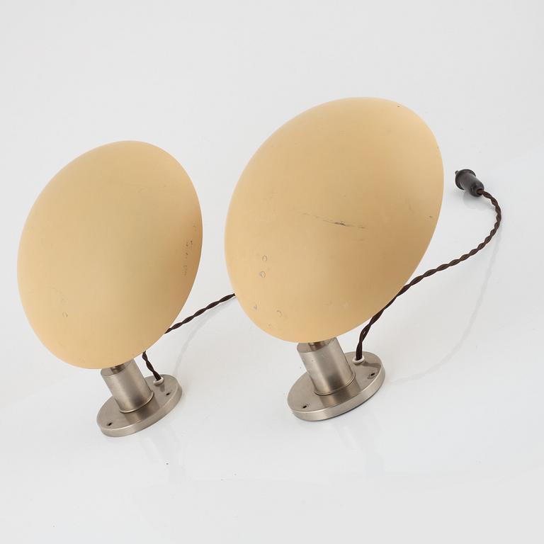 Harald Notini, vägglampor 1 par, modell "8385", Arvid Böhlmakrs Lampfabrik, 1930-tal.