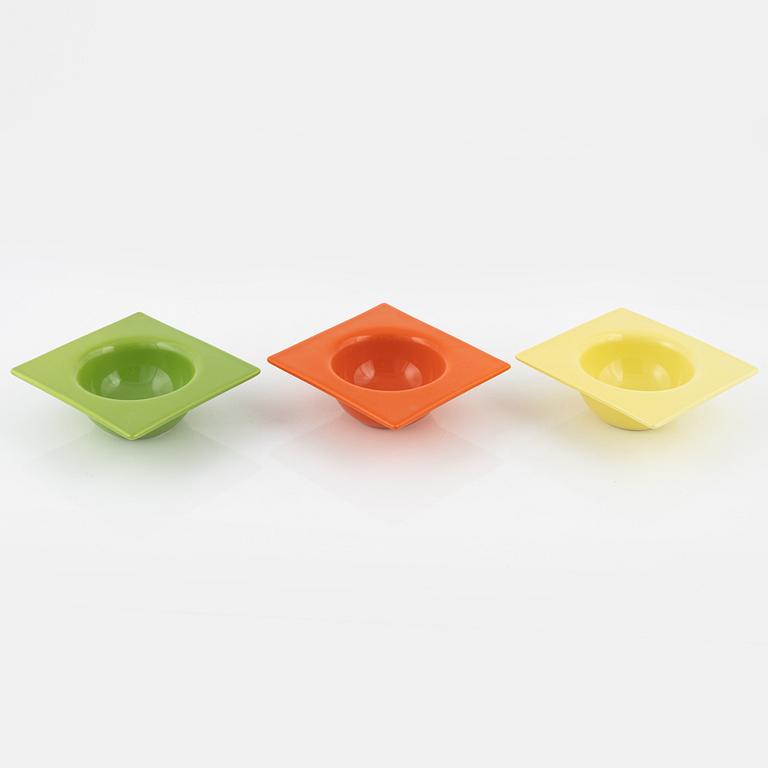 Ettore Sottsass, Squared Circle Bowls, 3 pcs., Bitossi, Italy, 2015.