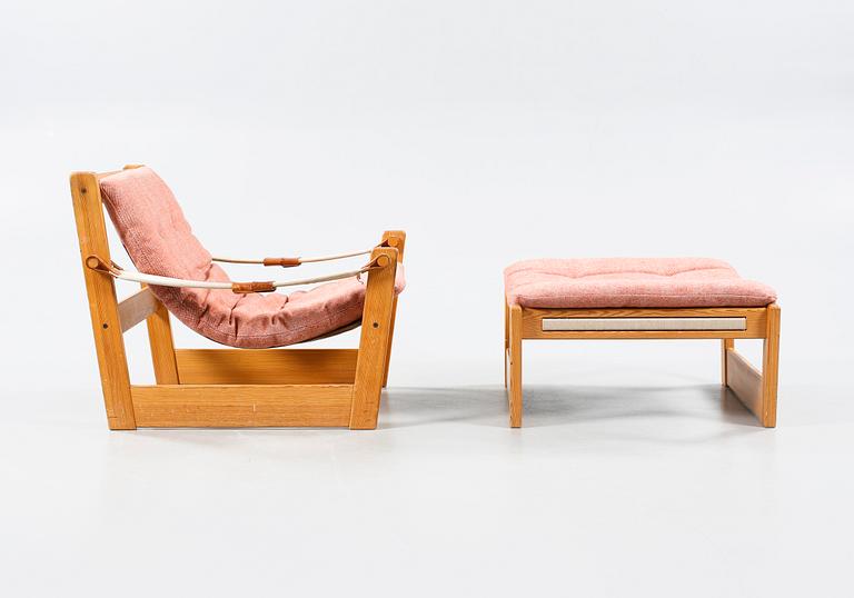 An easy chair with footrest, model "Remo", designed by Yngve Ekström for Swedese Möbler AB 1970.