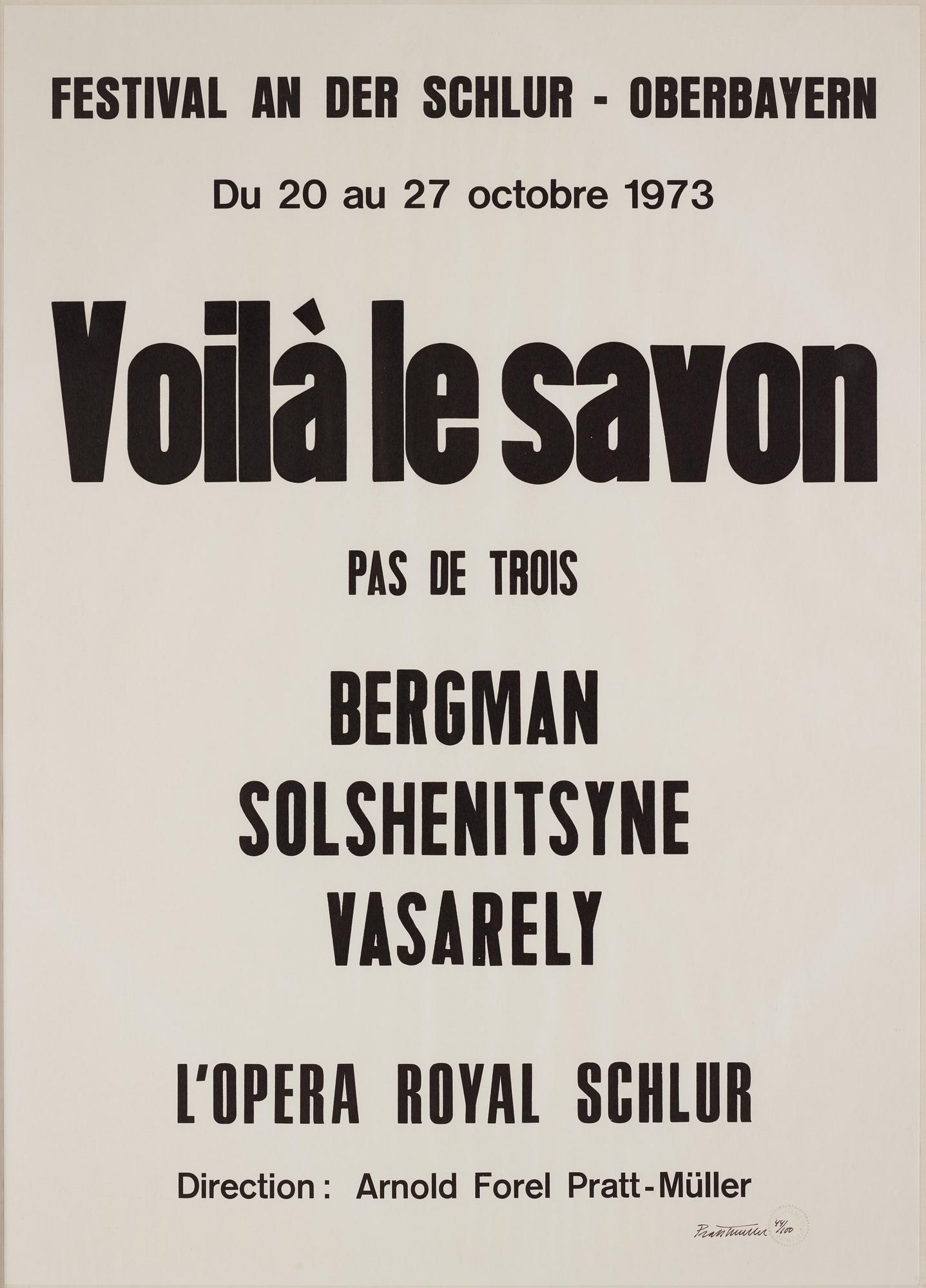 Carl Fredrik Reuterswärd, Voila le savon( Kiste D).
