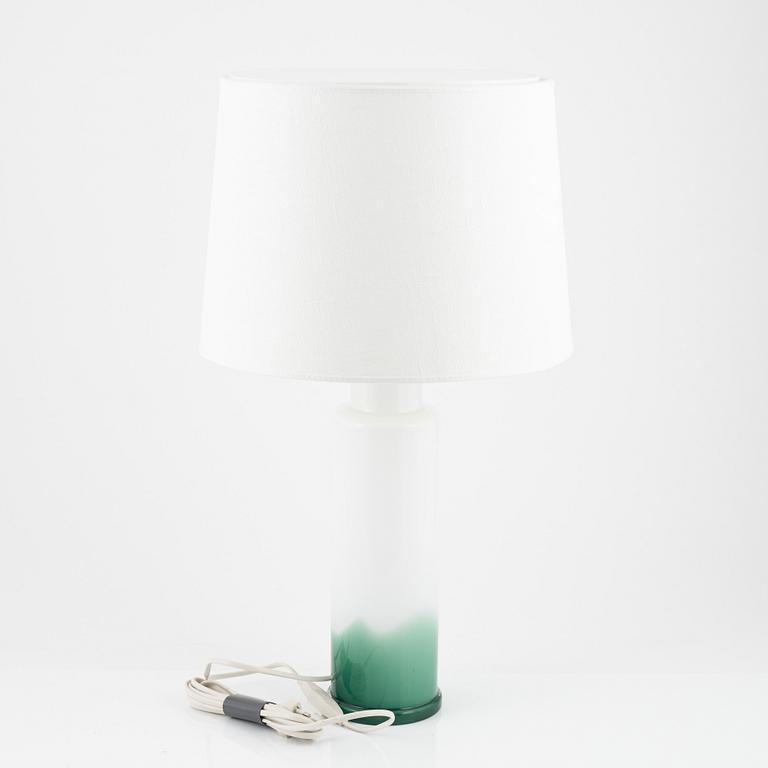 A green and white glass table light, Luxus, Vittsjö.