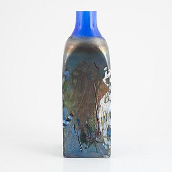 Bertil Vallien, a flask-shaped glass vase, Kosta Boda Atelier, Sweden.