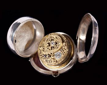 FICKUR, silver. C. Cabrier, London, 1700-talets senare del.