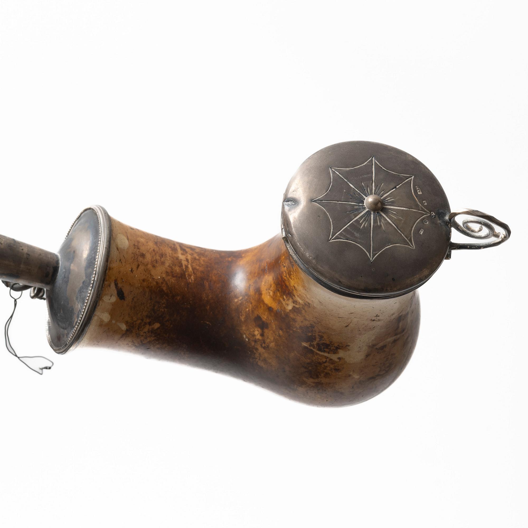 Cup and pipe, silver, one with mark of Claes Christian Carlén, Borås 1854.