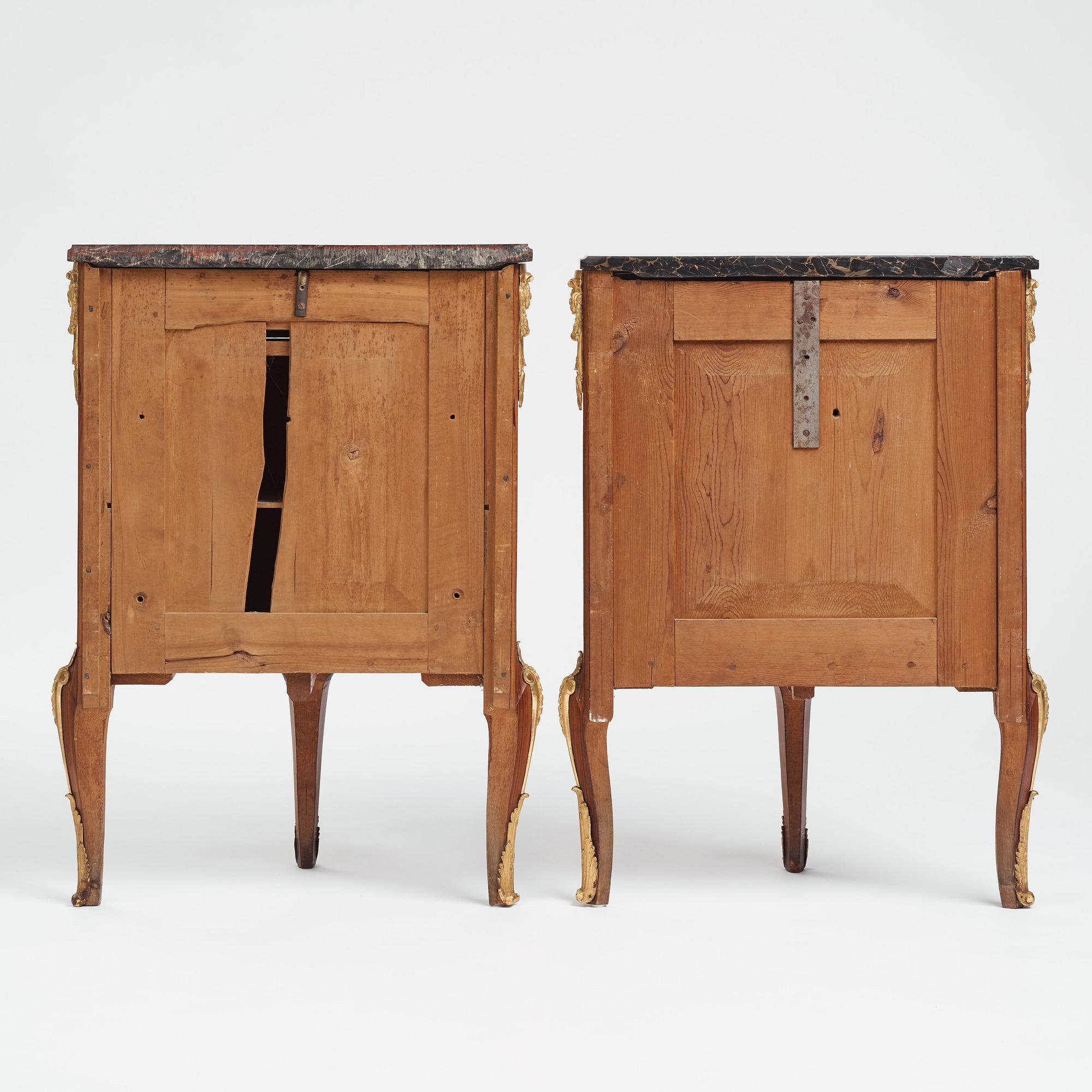 The "De Geer cabinets" a pair of demi-lune cabinets by Georg Haupt (master in Stockholm 1770-1784), Gustavian.