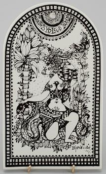 ROSENTHAL, SEINÄLAATTOJA, 4 kpl, keramiikkaa, sign. Björn Winblad, Rosenthal, Studio-Linie, Saksa 1900-luvun loppupuoli.