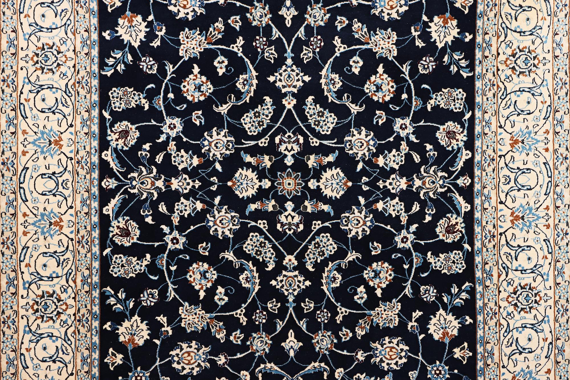 A part silk Nain rug, 9LA, c. 302 x 198 cm.
