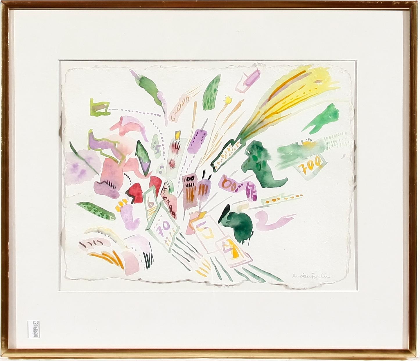 ANDERS FOGELIN, akvarell. Sign.