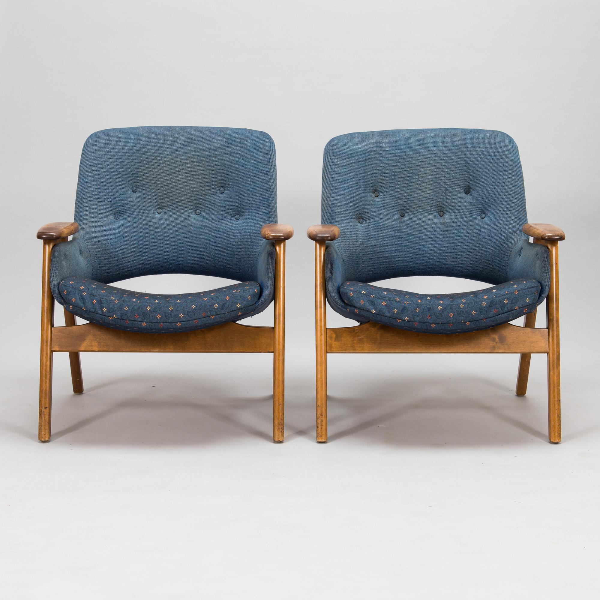 Olof Ottelin, a pair of 1950's "Mister" armchairs for Oy Stockmann Ab, Keravan puusepäntehdas.