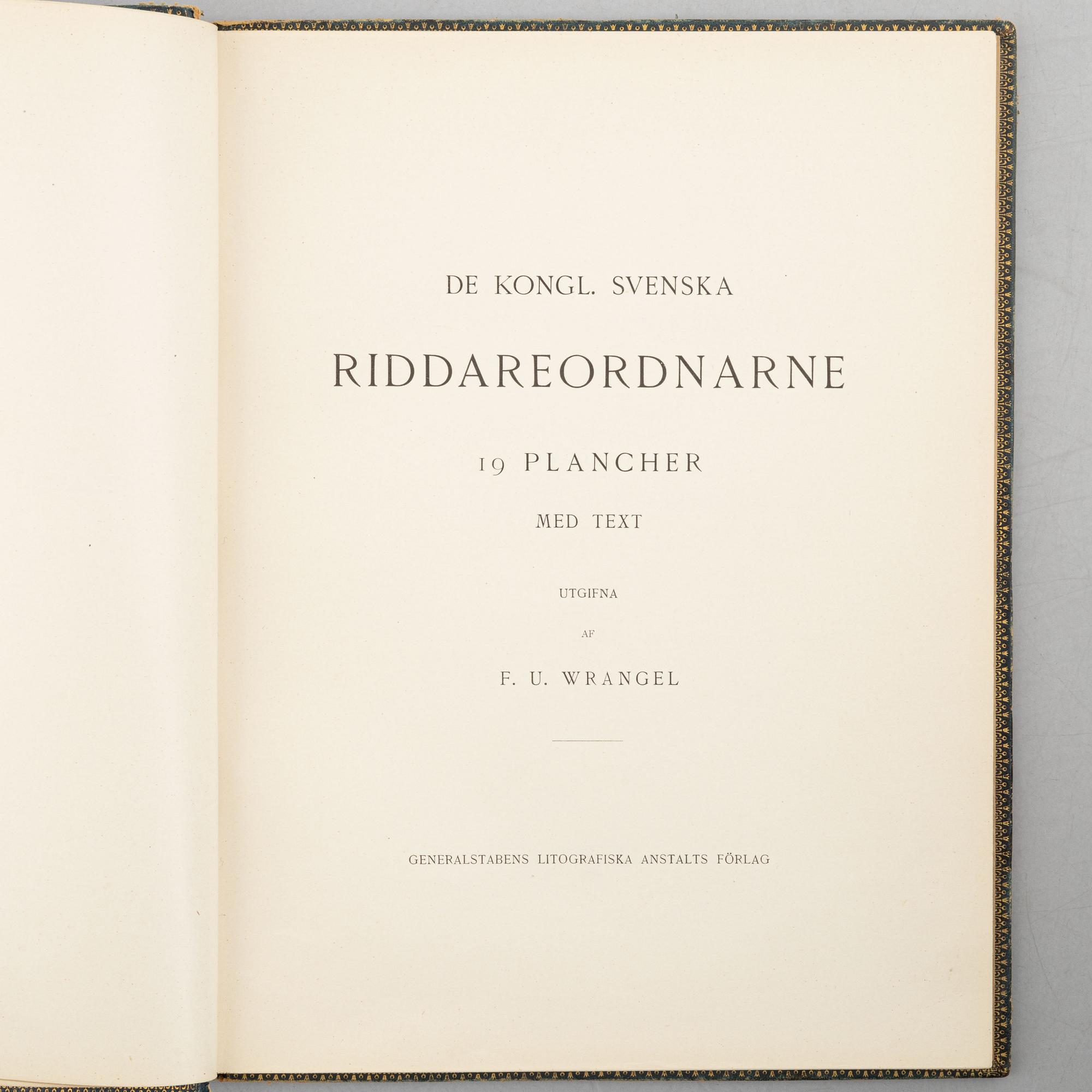 Books, 19 volumes, including Gustaf Elgenstierna's 'Svenska Adelns Ättartavlor'.