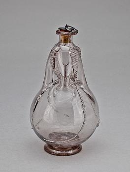 KLUCKAFLASKA, glas, 1700/1800.