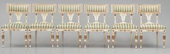 A set of six late Gustavian chairs by M Lundberg.