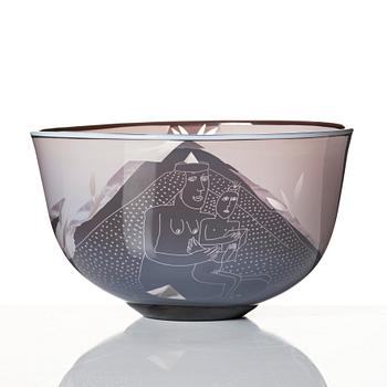 Ann Wolff, skål "Jungfrau Zart", Stenhytta Glasstudio, Transjö 1979-83.