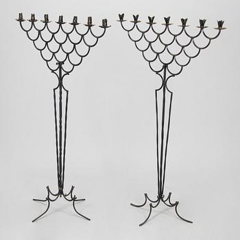A pair of floor candelabras, made to order from the 1920s.