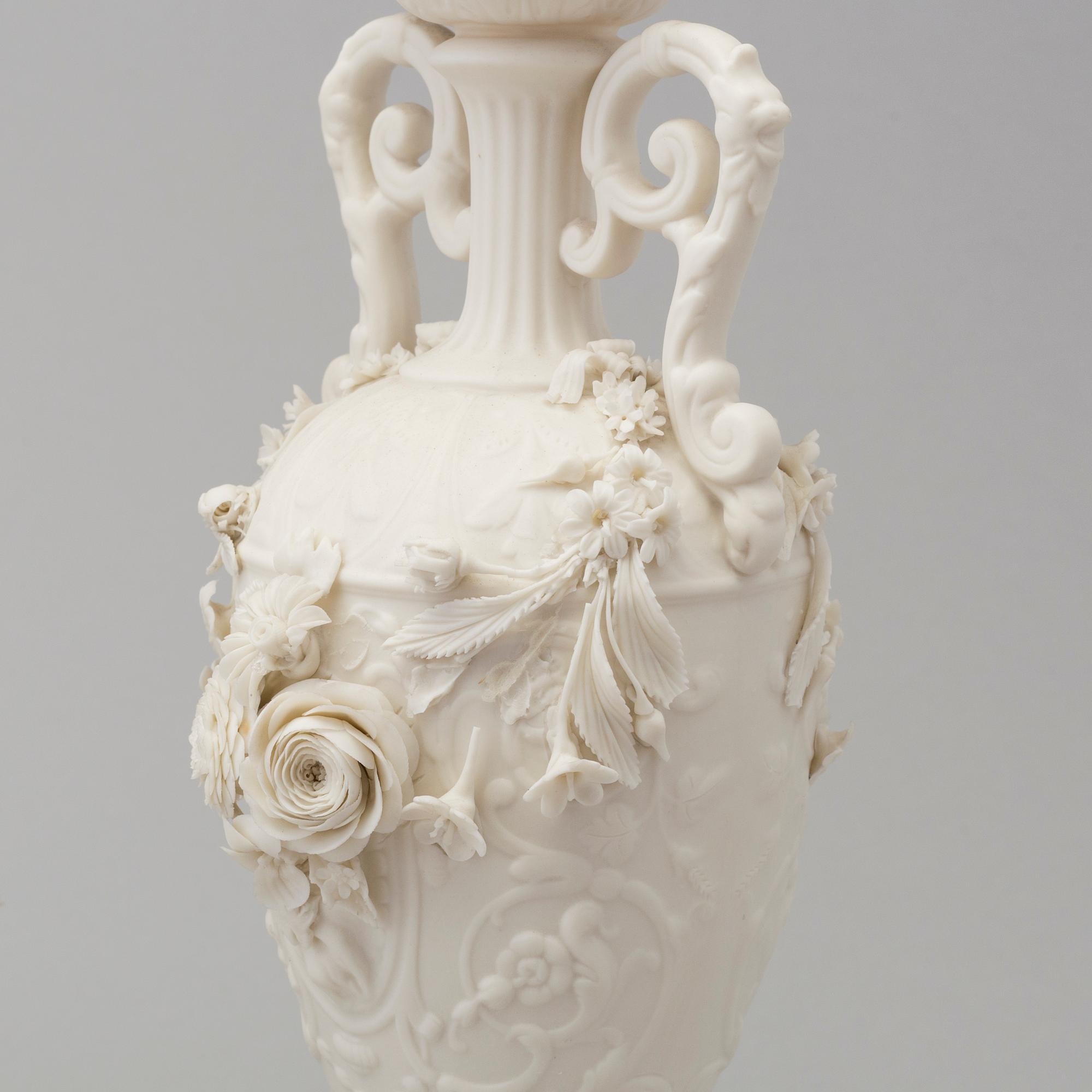 SIX PARIAN VASES, Gustafsberg, second half of the 19th century.