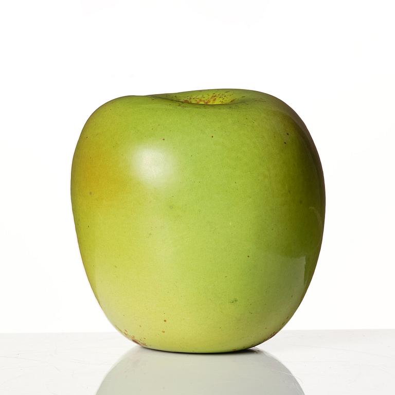 Hans Hedberg, a faience sculpture of a green apple, Biot, France.