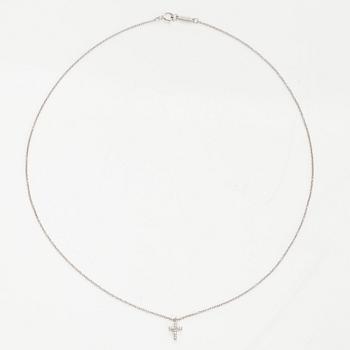 Tiffany & Co, halsband "Metro Cross", 18K vitguld och diamanter.