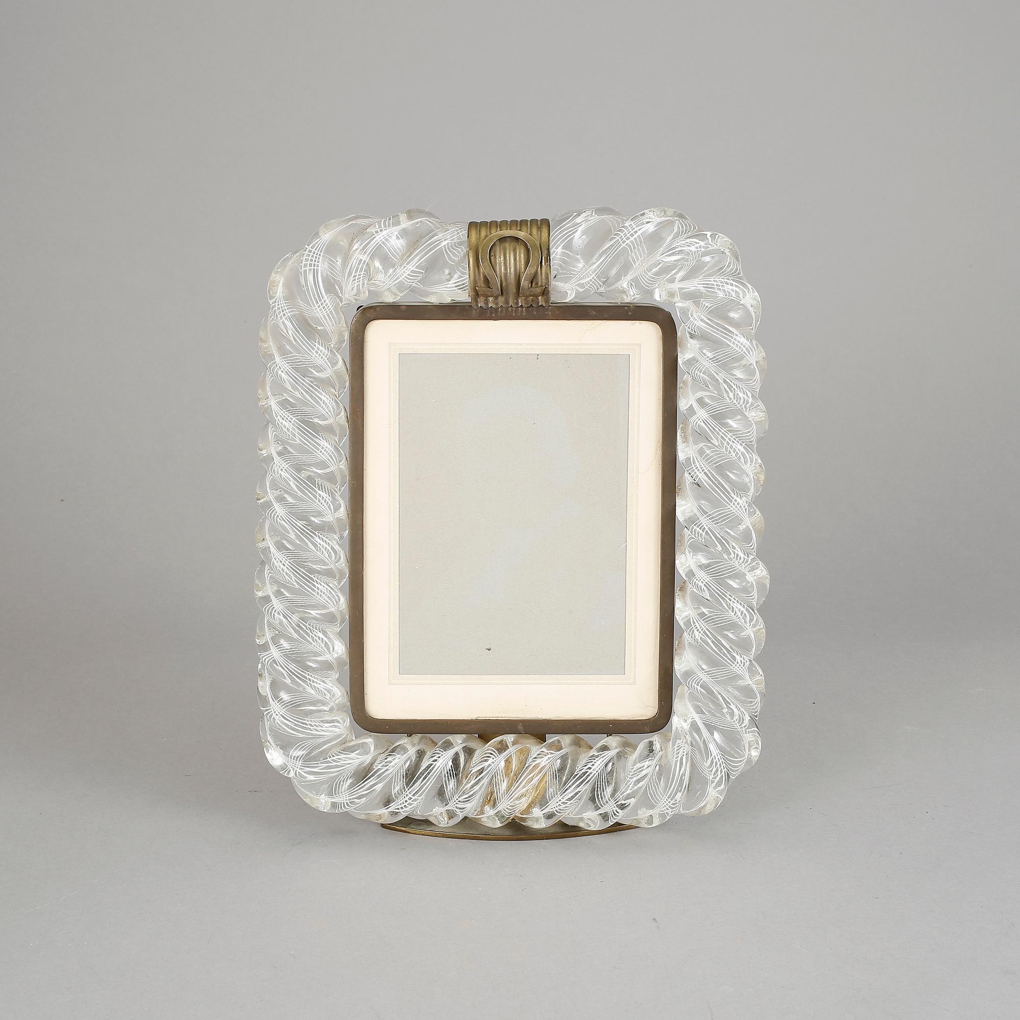 FOTORAM, glas och mässing, kring 1900-talets mitt.