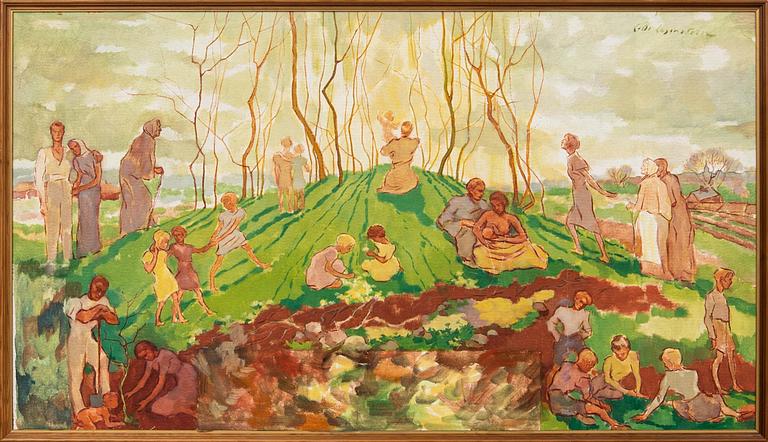 Lotte Laserstein, Fantasy landscape with people.