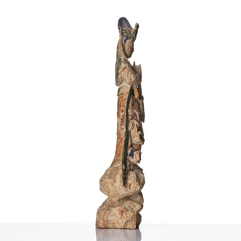 Guanyin, trä. Yuan/Mingdynastin.