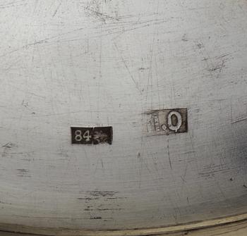 A Russian 19th century silver bowl, makers mark of the firm Ovchinnikov, Moscow 1890.