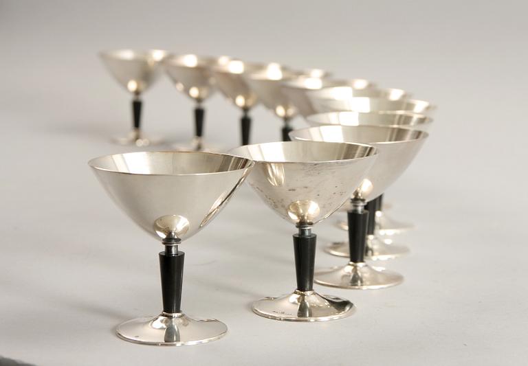 COCKTAILGLAS, 11st, nysilver. G.A.B. design Folke Arström.