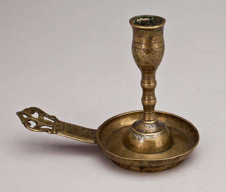 NATTLJUSSTAKE, mässing, 1600/1700-tal.