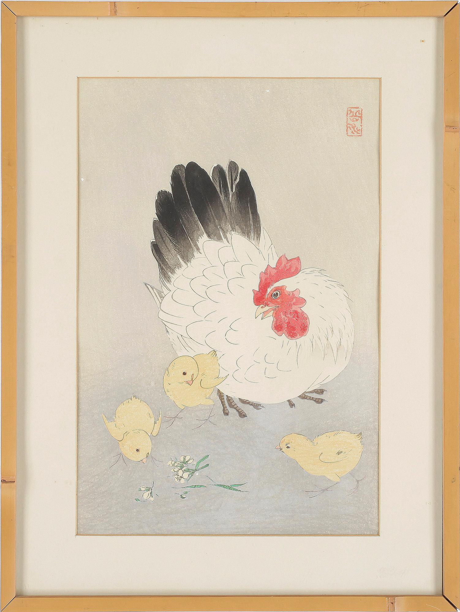 IDE GAKUSUI, träsnitt, 2 st, Japan, 18/1900-tal, signerade.