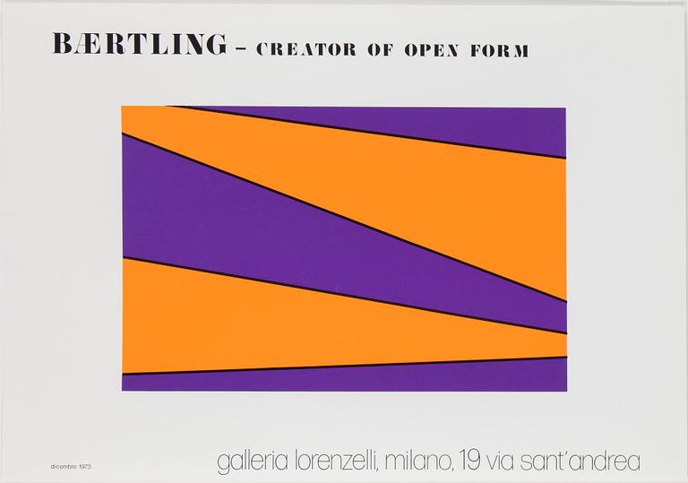 Utställningsaffisch, 1973, galleria Lorenzelli, Milano.