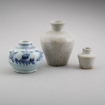 VASER, 3 st, Kina, bl a Swatow, 1400-/1500-tal.