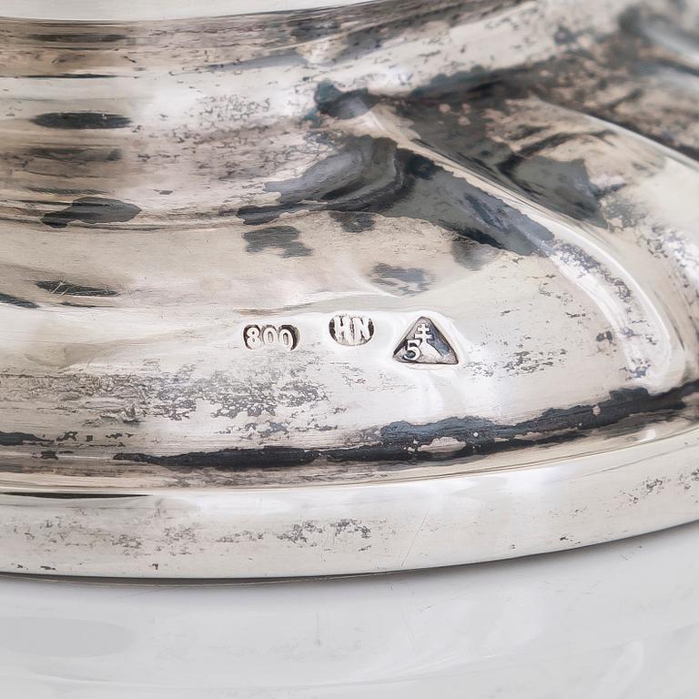 Te- och kaffeservis på bricka, silver, totalt 6 delar, silver, Tjeckoslovakien 1929-1941.
