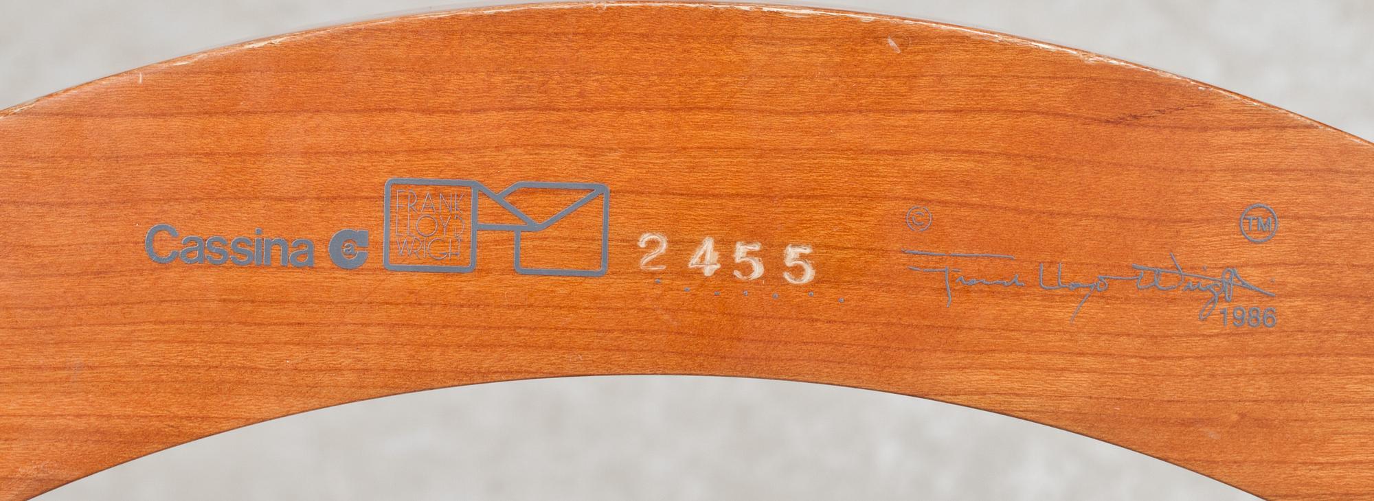 KARMSTOL, Frank Lloyd Wright, Cassina 1986.