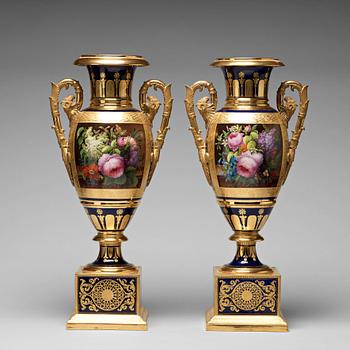 325. A matched large pair of Darte French Empire vases.