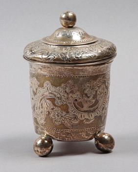 LOCKBÄGARE, silver, barockstil, 1950.