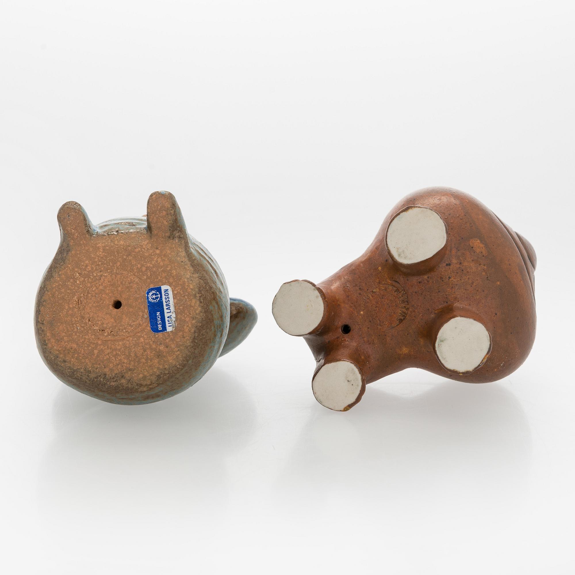 Lisa Larson, a set of two ceramic figurines, Gustavsberg, Sweden.