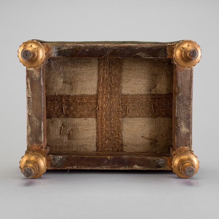 A gilded gustavian footstool late 18th century.