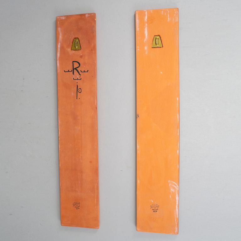 INGER PERSSON, a pair of earthenware wall reliefs, Rörstrand, Sweden  1960-70's.
